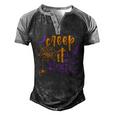 Bat Halloween Creep It Real Color Men's Henley Shirt Raglan Sleeve 3D Print T-shirt Black Grey