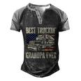 Best Truckin Grandpa Gift Big Rig Semi Truck Driver Trucker Gift Men's Henley Shirt Raglan Sleeve 3D Print T-shirt Black Grey
