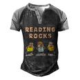 Book Reading Rocks Funny Literacy Funny Gift Men's Henley Shirt Raglan Sleeve 3D Print T-shirt Black Grey