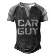 Car Guy Distressed Men's Henley Shirt Raglan Sleeve 3D Print T-shirt Black Grey