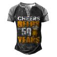 Cheers And Beers To 50 Years Old Birthday Funny Drinking Men's Henley Shirt Raglan Sleeve 3D Print T-shirt Black Grey