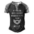 Chubby Bearded Guys Men's Henley Shirt Raglan Sleeve 3D Print T-shirt Black Grey