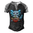 Cute Axolotl Ramen Noodles Anime Kawaii Kids Boys N Girl  Men's Henley Shirt Raglan Sleeve 3D Print T-shirt Black Grey