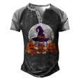 Cute Gnomes Happy Halloween Fall Candy Corn Pumpkin Men Kid  V3 Men's Henley Shirt Raglan Sleeve 3D Print T-shirt Black Grey