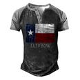 Dayton Tx Texas Flag City State Men's Henley Raglan T-Shirt Black Grey