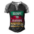 Desantis Escape To Florida Gift Men's Henley Shirt Raglan Sleeve 3D Print T-shirt Black Grey