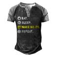 Eat Sleep Make Beats Beat Makers Music Producer Dj Mens Men's Henley Shirt Raglan Sleeve 3D Print T-shirt Black Grey