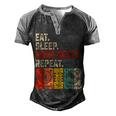 Eat Sleep Make Beats Beat Makers Music Producer Mens Dj Dad Men's Henley Shirt Raglan Sleeve 3D Print T-shirt Black Grey