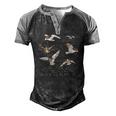 Flock Of Beagulls Beagle With Bird Wings Dog Lover Men's Henley Raglan T-Shirt Black Grey
