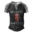 Funny Anti Biden Drunken Marxist Joe Biden Men's Henley Shirt Raglan Sleeve 3D Print T-shirt Black Grey