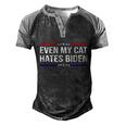 Funny Anti Biden Even My Cat Hates Biden Funny Anti Biden Fjb Men's Henley Shirt Raglan Sleeve 3D Print T-shirt Black Grey
