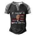 Funny Anti Biden Fallin With Biden Funny Bike Meme Men's Henley Shirt Raglan Sleeve 3D Print T-shirt Black Grey