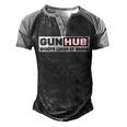 Gunhub Men's Henley Shirt Raglan Sleeve 3D Print T-shirt Black Grey