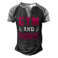Gym And Tonic Workout Exercise Training Men's Henley Raglan T-Shirt Black Grey