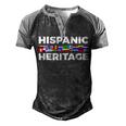 Happy Hispanic Heritage Month Latino Country Flags  Men's Henley Shirt Raglan Sleeve 3D Print T-shirt Black Grey