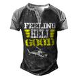 Helicopter Pilot Flight Medic Funny Feeling Good Men's Henley Shirt Raglan Sleeve 3D Print T-shirt Black Grey