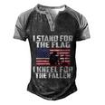 I Stand For The Flag Kneel For The Fallen Memorial Day Gift Men's Henley Shirt Raglan Sleeve 3D Print T-shirt Black Grey