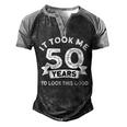 It Took Me 50 Years To Look This Good -Birthday 50 Years Old Men's Henley Shirt Raglan Sleeve 3D Print T-shirt Black Grey