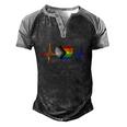 Lovely Lgbt Gay Pride Heartbeat Lesbian Gays Love Vintage Gift Men's Henley Shirt Raglan Sleeve 3D Print T-shirt Black Grey