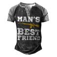 Mans Best Friend V2 Men's Henley Shirt Raglan Sleeve 3D Print T-shirt Black Grey