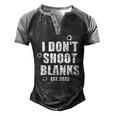 Mens I Dont Shoot Blanks Dad To Be Dad Promoted To Daddy 2023  Men's Henley Shirt Raglan Sleeve 3D Print T-shirt Black Grey