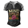 Mind Your Own Uterus V5 Men's Henley Shirt Raglan Sleeve 3D Print T-shirt Black Grey