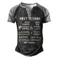 Navy Veteran - 100 Organic Men's Henley Shirt Raglan Sleeve 3D Print T-shirt Black Grey