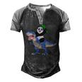 Panda Riding Dinosaur Men's Henley Shirt Raglan Sleeve 3D Print T-shirt Black Grey