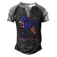 Patriotic Flag Poodle For American Poodle Lovers Men's Henley Raglan T-Shirt Black Grey