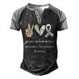 Peace Love Cure Waldenstroms Macroglobulinemia Awareness  Men's Henley Shirt Raglan Sleeve 3D Print T-shirt Black Grey
