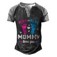 Pink Or Blue Mommy Loves You Gender Reveal Baby Gift Men's Henley Shirt Raglan Sleeve 3D Print T-shirt Black Grey