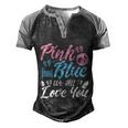Pink Or Blue We All Love You Party Pregnancy Gender Reveal Gift Men's Henley Shirt Raglan Sleeve 3D Print T-shirt Black Grey