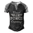 Proud Air Force Granny Pride Military Family Grandma Men's Henley Shirt Raglan Sleeve 3D Print T-shirt Black Grey