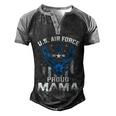 Proud Mama Us Air Force American Flag T Usaf Men's Henley Shirt Raglan Sleeve 3D Print T-shirt Black Grey