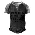 Real Men Cuddle Cats Black Cat Animals Cat Men's Henley Shirt Raglan Sleeve 3D Print T-shirt Black Grey