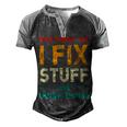 Retro Thats What I Do I Fix Stuff And I Know Things Men's Henley Shirt Raglan Sleeve 3D Print T-shirt Black Grey