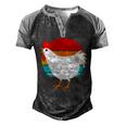 Retro Vintage Chicken V2 Men's Henley Shirt Raglan Sleeve 3D Print T-shirt Black Grey