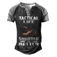 Shorter Is Better Men's Henley Shirt Raglan Sleeve 3D Print T-shirt Black Grey