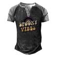 Spooky Vibes Leopard Rainbow Funny Halloween Men's Henley Shirt Raglan Sleeve 3D Print T-shirt Black Grey