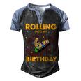 6Th Birthday Rollercoaster Amusement Park Boys Girl Birthday  Men's Henley Shirt Raglan Sleeve 3D Print T-shirt Black Blue