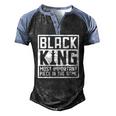 Black King The Most Important Piece In The Game African Men Men's Henley Raglan T-Shirt Black Blue
