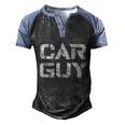 Car Guy Distressed Men's Henley Shirt Raglan Sleeve 3D Print T-shirt Black Blue
