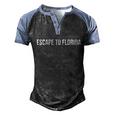 Desantis Escape To Florida Cool Gift Men's Henley Shirt Raglan Sleeve 3D Print T-shirt Black Blue