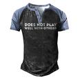 Does Not Play Well With Others Men's Henley Shirt Raglan Sleeve 3D Print T-shirt Black Blue