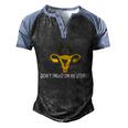 Don’T Tread On Me Uterus Gift V4 Men's Henley Shirt Raglan Sleeve 3D Print T-shirt Black Blue