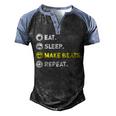 Eat Sleep Make Beats Beat Makers Music Producer Dj Mens Men's Henley Shirt Raglan Sleeve 3D Print T-shirt Black Blue