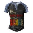 Eat Sleep Make Beats Beat Makers Music Producer Mens Dj Dad Men's Henley Shirt Raglan Sleeve 3D Print T-shirt Black Blue