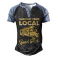 Food Truck Support Your Local Food Truck Gift Men's Henley Shirt Raglan Sleeve 3D Print T-shirt Black Blue