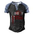 Funny Anti Biden Blood On His Hands Anti Joe Biden Bloody Handprint Usa Flag Men's Henley Shirt Raglan Sleeve 3D Print T-shirt Black Blue