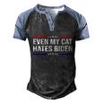 Funny Anti Biden Even My Cat Hates Biden Funny Anti Biden Fjb Men's Henley Shirt Raglan Sleeve 3D Print T-shirt Black Blue